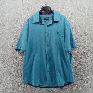 Marmot Shirt Mens Large Blue Perforated Muir Camp Short Sleeve Performance H5450